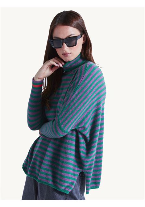 Poncho dolcevita Absolut Cashmere ABSOLUT CASHMERE | Maglieria | AC162034CSTRIPESBASILIC